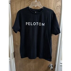 Peloton Classic Logo Crew Neck Cotton Cycling Short Sleeve Shirt Size M Biking